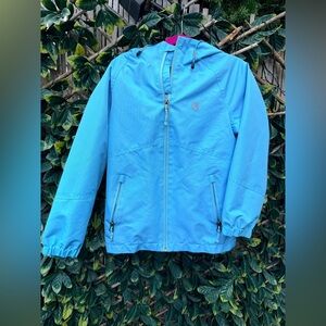 • Liquid Blue Zip Hooded Rain Jacket